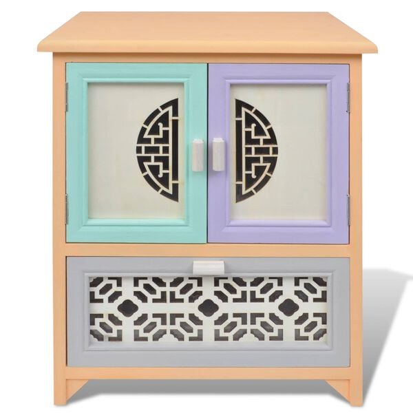 vidaXL Side Cabinet Multicolour 46 x 34 x 55.5 cm Paulownia Wood