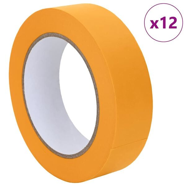 vidaXL Painter Masking Tapes 12 pcs Yellow 30mm x 50m Paper