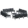 vidaXL Garden Sofa Set 13 pcs Black Steel