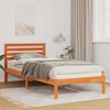vidaXL Bed Frame with Headboard Wax Brown 90 x 220 cm Solid Pine Wood
