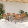 vidaXL Garden Dining Set 7 pcs Grey and Brown Poly Rattan