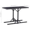 vidaXL Garden Table Black 110x53x72 cm Glass and Poly Rattan
