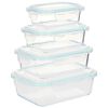 vidaXL Glass Food Storage Containers 8 Pieces