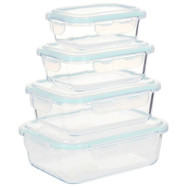 vidaXL Glass Food Storage Containers 8 Pieces