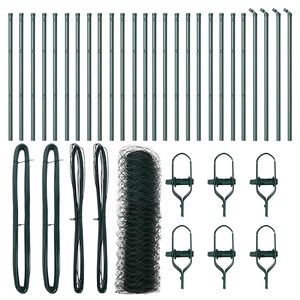 vidaXL Fence Post Green 50 x 0.8 m (36 mm mesh) Steel and PVC