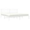 vidaXL Metal Bed Frame without Mattress with Headboard White 193x203cm