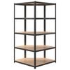 vidaXL 5-Layer Heavy-duty Corner Shelf Grey Steel&Engineered Wood
