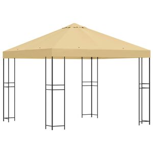 vidaXL Gazebo 3 x 3 m Cream Polyester and Steel 190 gsm