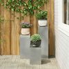 vidaXL Plant Stand 3 pcs Silver Galvanised steel