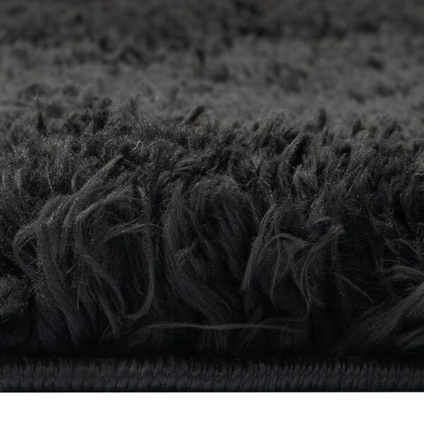 vidaXL High Pile Shaggy Rug Black 80x150 cm 50 mm