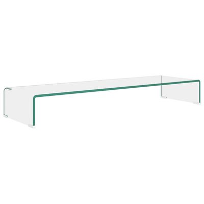 vidaXL TV Stand/Monitor Riser Glass Clear 100x30x13 cm