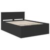 vidaXL Bed Frame with Headboard Black 140 x 200 cm Engineered Wood