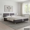 vidaXL Bed Frame without Mattress Grey Faux Leather 135x190 cm Double