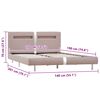 vidaXL Bed Frame with LED without Mattress Cappuccino 135x190 cm Double