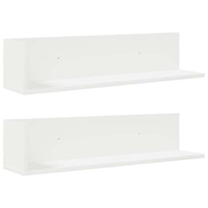 vidaXL Wall Shelves 2 pcs White 75x16.5x16.5 cm Engineered Wood