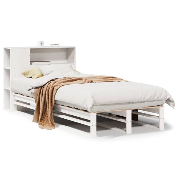 vidaXL Bookcase Bed without Mattress White 75x190 cm Small Single Solid Wood