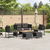 vidaXL Garden Sofa Set 6 pcs Black Poly Rattan