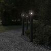 vidaXL Outdoor Floor Lamps with Outlet 3pcs Black 110cm Stainless Steel