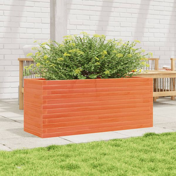 vidaXL Garden Planter Wax Brown 110x40x46 cm Solid Wood Pine