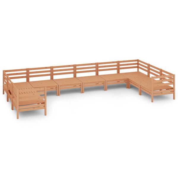 vidaXL 10 Piece Garden Lounge Set Honey Brown Solid Wood Pine