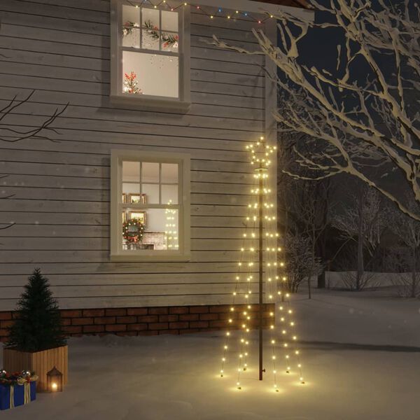 vidaXL Christmas Tree with Spike Warm White 108 LEDs 180 cm