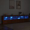 vidaXL Sideboard with LED Lights Brown Oak 283x37x67 cm