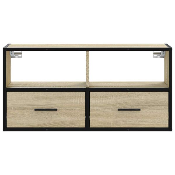 vidaXL TV Cabinet Sonoma Oak 80x31x39.5 cm Engineered Wood and Metal