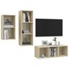 vidaXL 3 Piece TV Cabinet Set Sonoma Oak Engineered Wood
