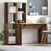 vidaXL Desk with Shelf Old Wood 138.5 x 55 x 143 cm Engineered Wood