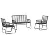 vidaXL Garden Dining Set 3 pcs Black and Anthracite Poly rattan, steel