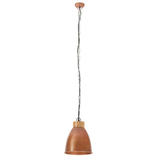 vidaXL Industrial Hanging Lamp Copper Iron & Solid Wood 23 cm E27