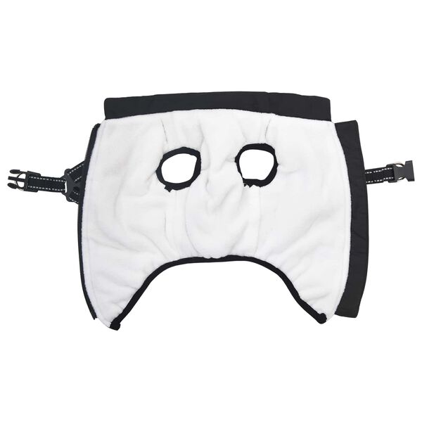 vidaXL Dog Coat with Harness Black L24 Fleece and Polyester