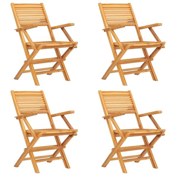 vidaXL 5 Piece Garden Dining Set Solid Wood Teak