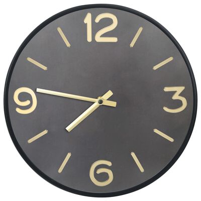 vidaXL Wall Clock Anthracite and Gold 31.5 cm Iron and MDF