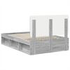 vidaXL Bed Frame Grey Sonoma 135 x 190 cm Solid Pine Wood