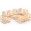 vidaXL 9 Piece Garden Lounge Set Solid Pinewood