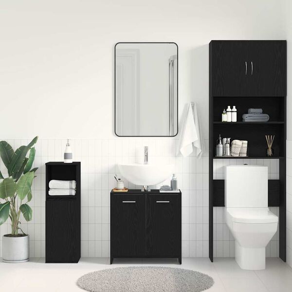 vidaXL Bathroom Sink Cabinet Black Oak 60x33x60 cm Engineered Wood