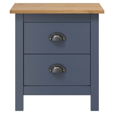 vidaXL Bedside Cabinets Hill 2pcs Grey 46x35x49.5 cm Pine Wood