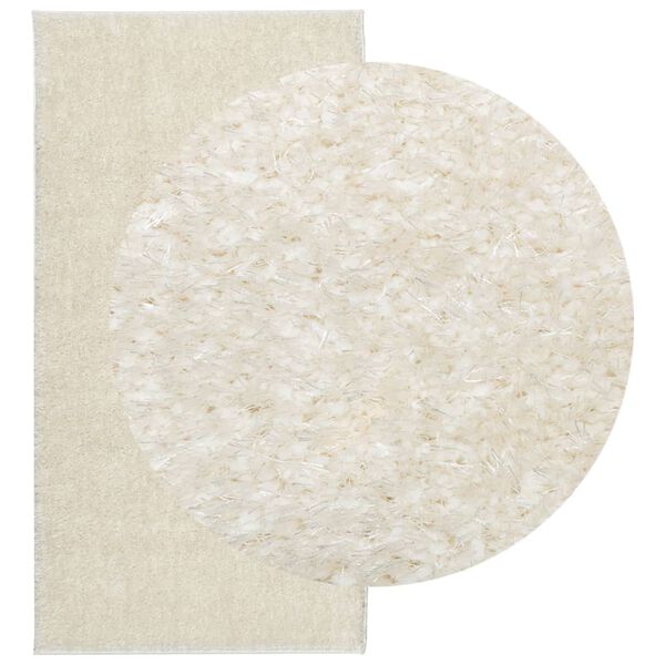 vidaXL Rug ISTAN High Pile Shiny Look Cream 80x150 cm