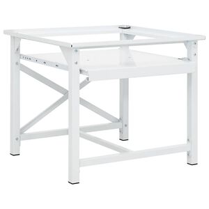 Washing Machine Pedestal with Pull-Out Shelf White