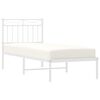 vidaXL Metal Bed Frame without Mattress with Headboard White 80x200cm