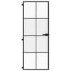 vidaXL Interior Door Slim Black 76x201.5 cm Tempered Glass and Aluminium