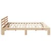 vidaXL Bed Frame with Headboard Natural 200 x 200 cm Solid Pine Wood