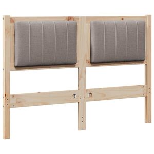 vidaXL Upholstered Headboard Brown 120 cm Solid Pine Wood