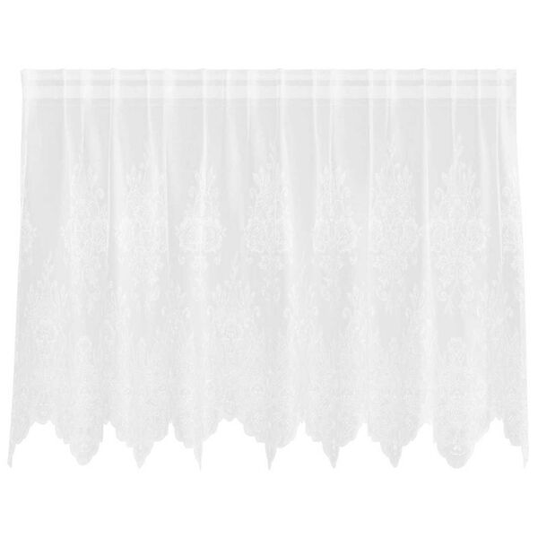 vidaXL Lace Curtain with Curtains Floral White 80 x 200 cm Polyester