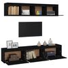 vidaXL TV Cabinets 5 pcs Black Solid Wood Pine
