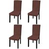 vidaXL Straight Stretchable Chair Cover 4 pcs Brown