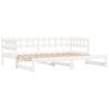 vidaXL Pull-out Day Bed without Mattress White 2x(90x190) cm Solid Wood