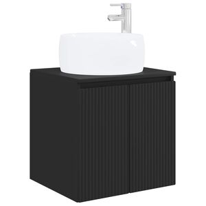 vidaXL Wall-Mounted Sink Vanity Black 49.5 x 44.5 x 66 cm