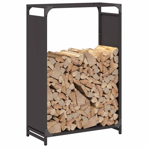 vidaXL Firewood Rack Black 60x28x90 cm Cold-rolled steel